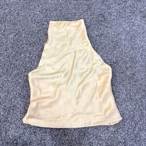 Zara Satin Top in Soft Yellow